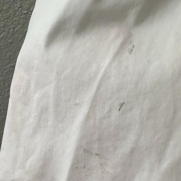 Chepe Italy White 100% Cotton Maxi Dress LARGE Flutter Sleeves Pockets - Picture 4 of 8